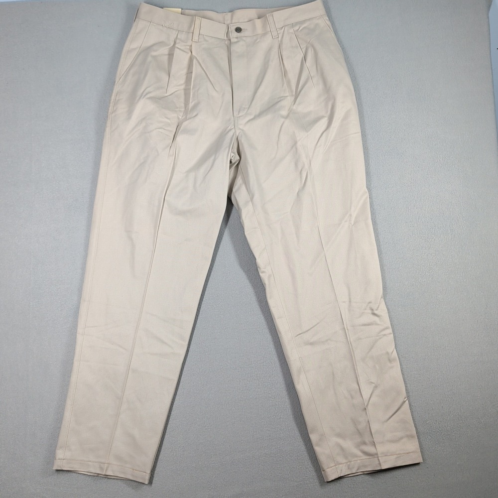 Lee Pants Mens Khaki Double Pleat Relaxed Fit Tapered Chino VIS U371-019